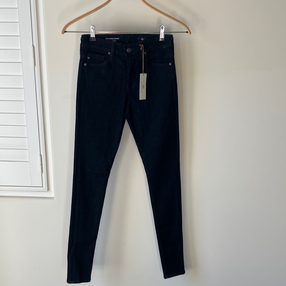 Ag Adriano Goldschmied Denim - AG “The Farrah” High-Rise Skinny Women's Dark Blue Jeans Size 24 NWT